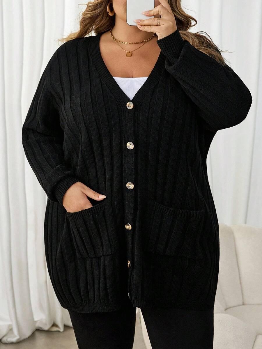 CZARNY ROZPINANY SWETER 