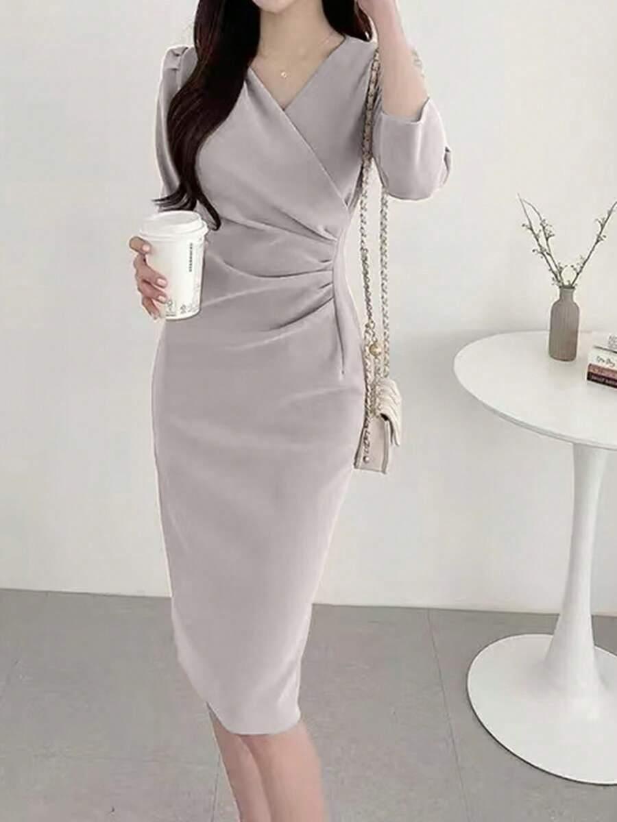 szara midi sukienka