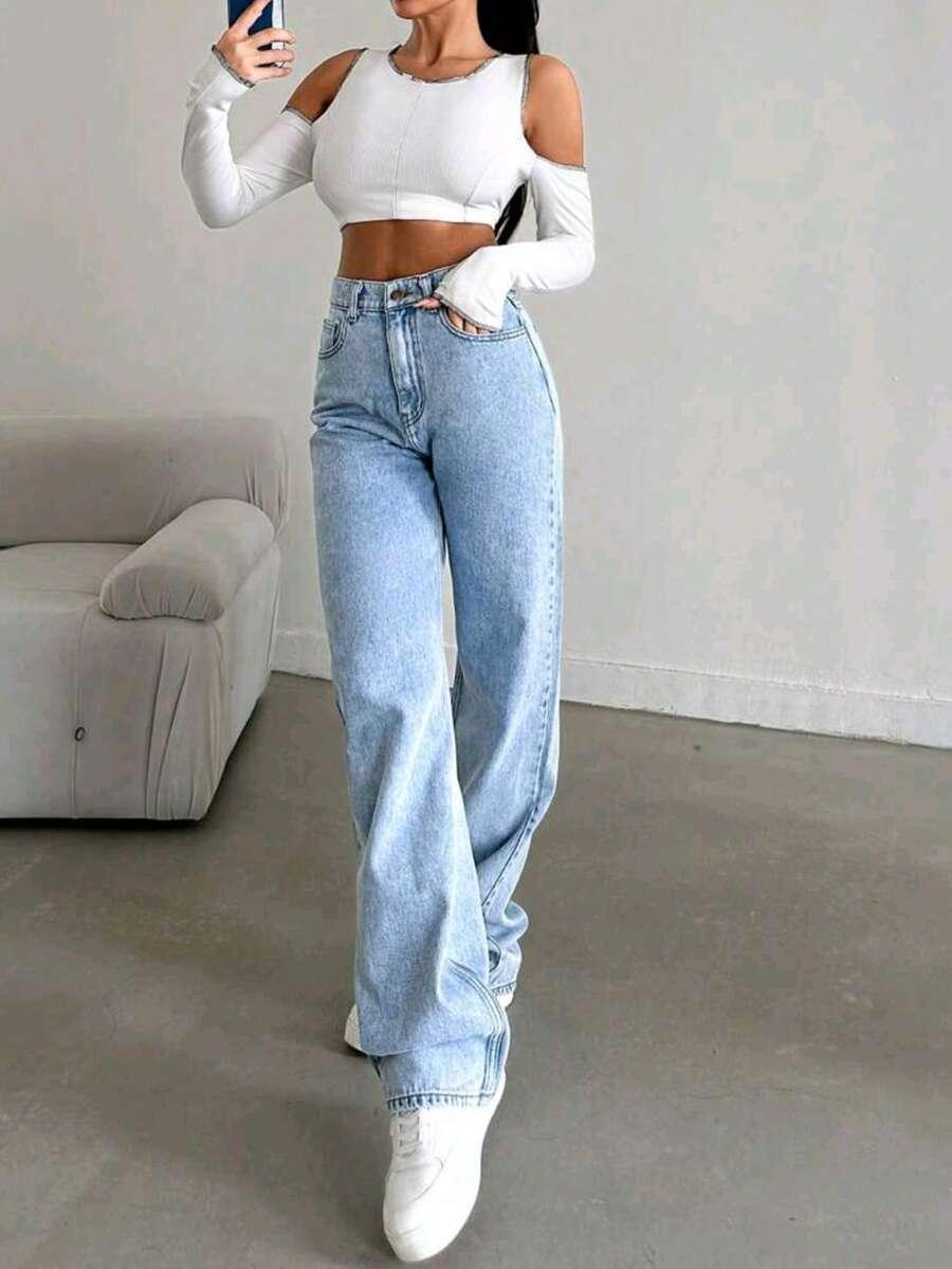 NIEBIESKIE SPODNIE JEANS