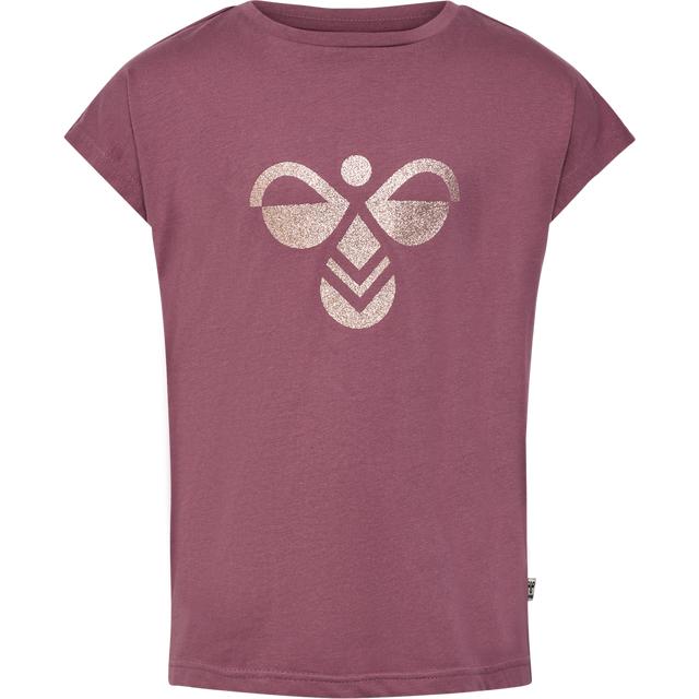 klasyczna różowa bluzka z krótkim rękawem logo połysk