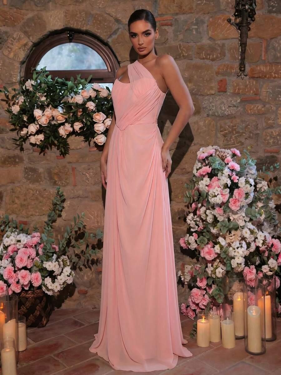 różowa maxi sukienka