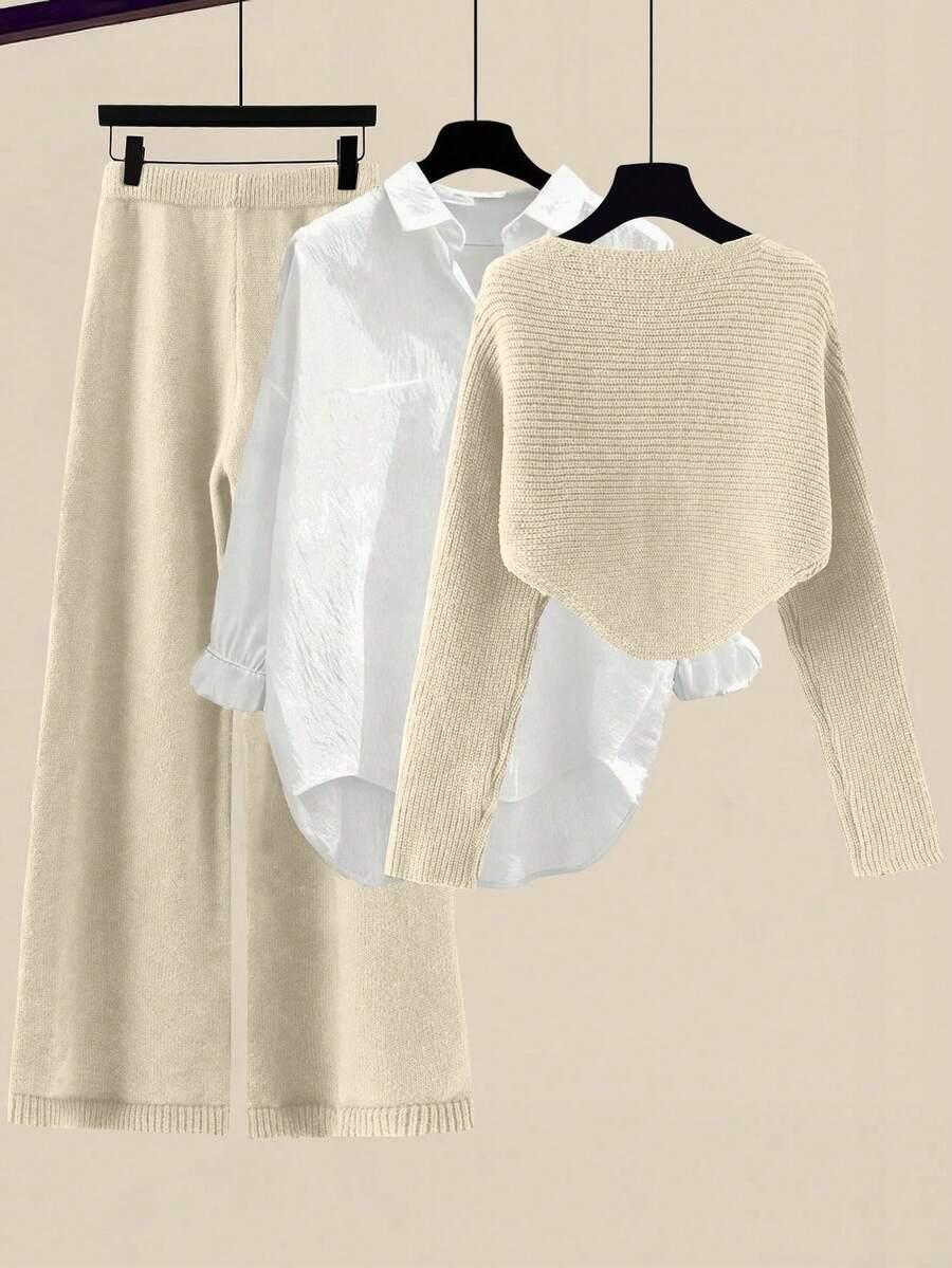 komplet sweter spodnie