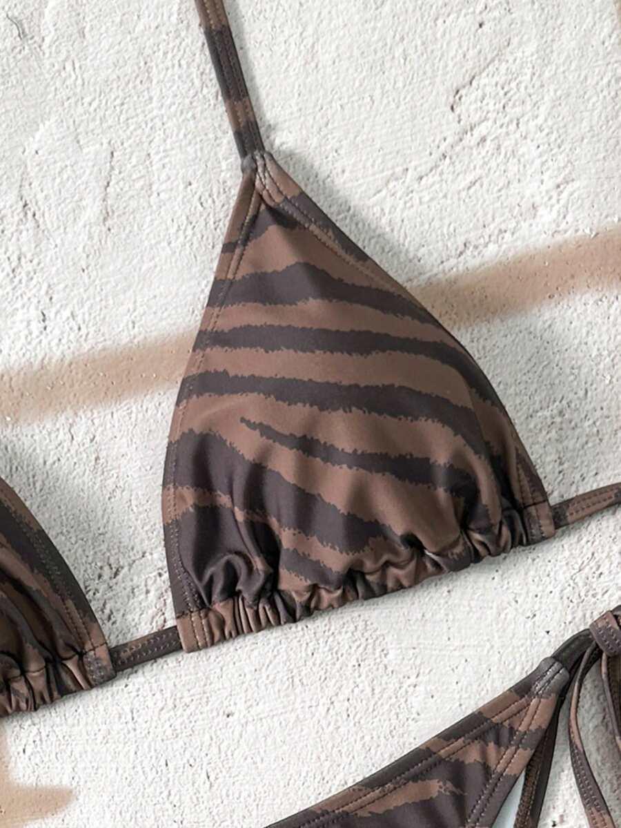 dwuczęściowy strój kąpielowy animal print