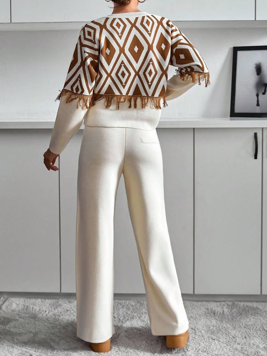 komplet sweter spodnie