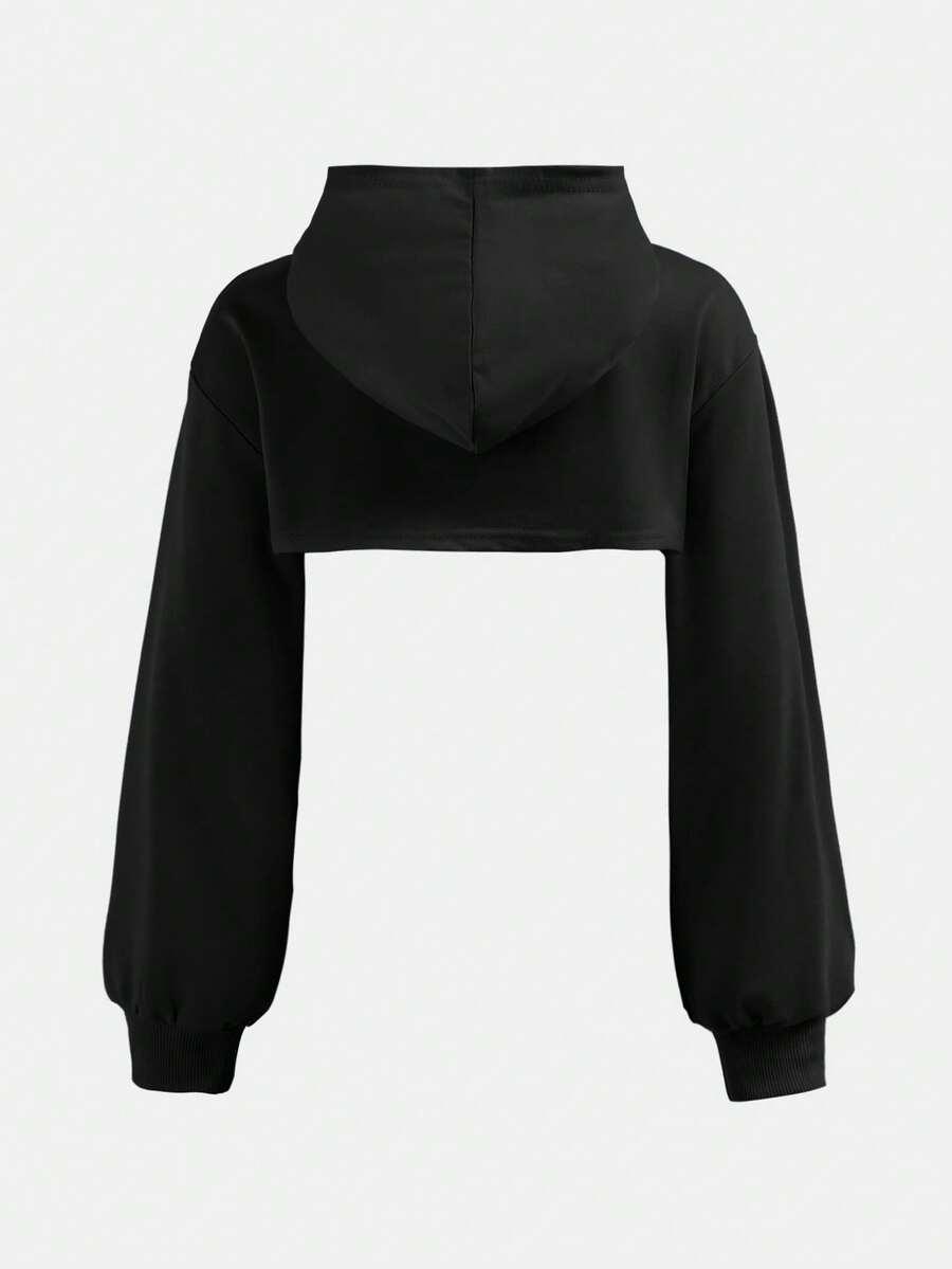 CZARNA BLUZA Z KAPTUREM