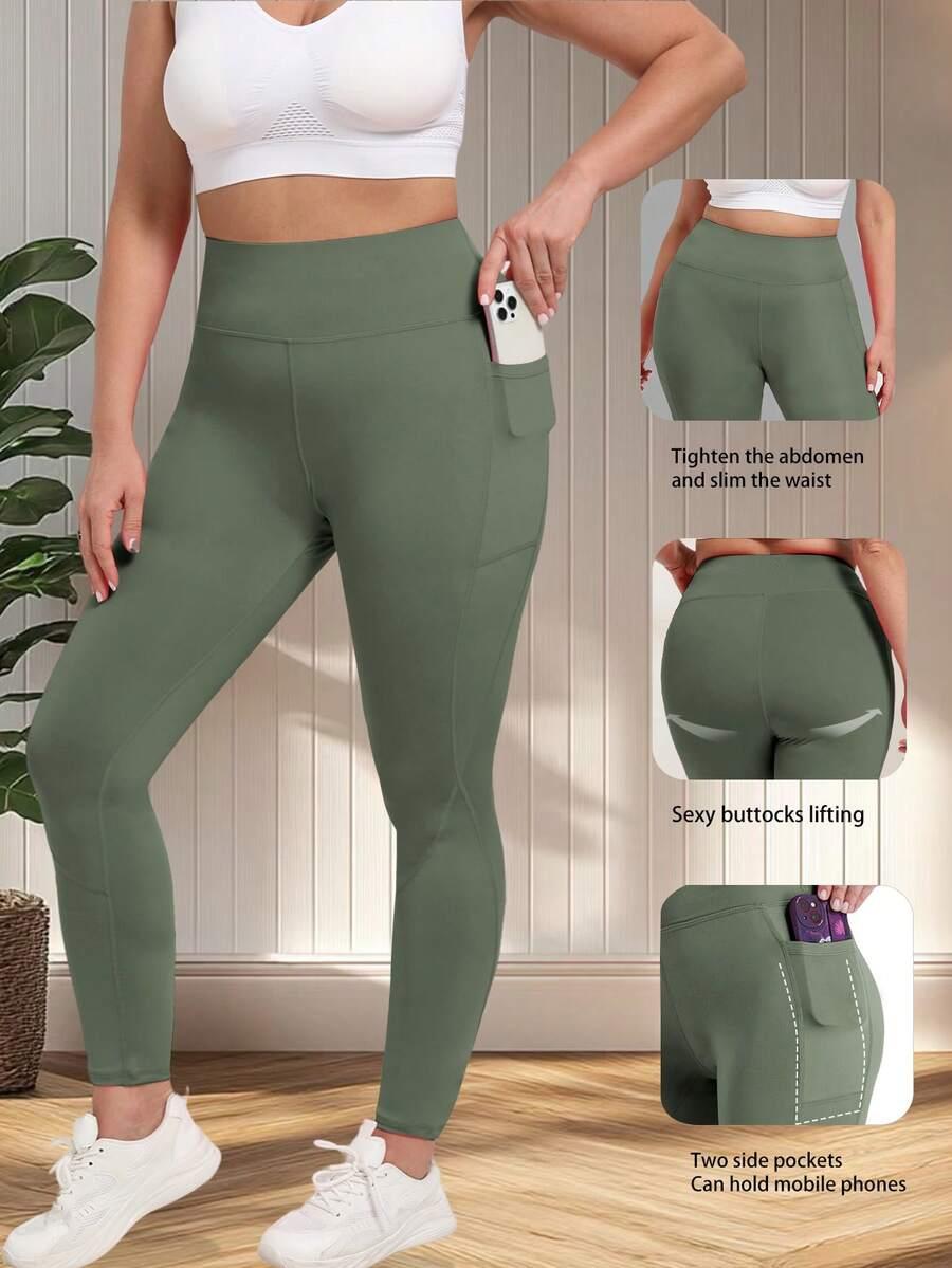 ZIELONE LEGGINSY WYSOKI STAN