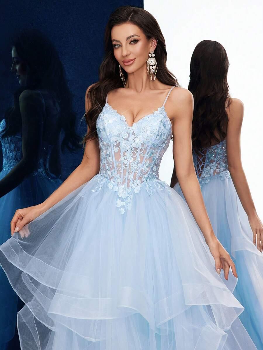 NIEBIESKA MAXI SUKIENKA