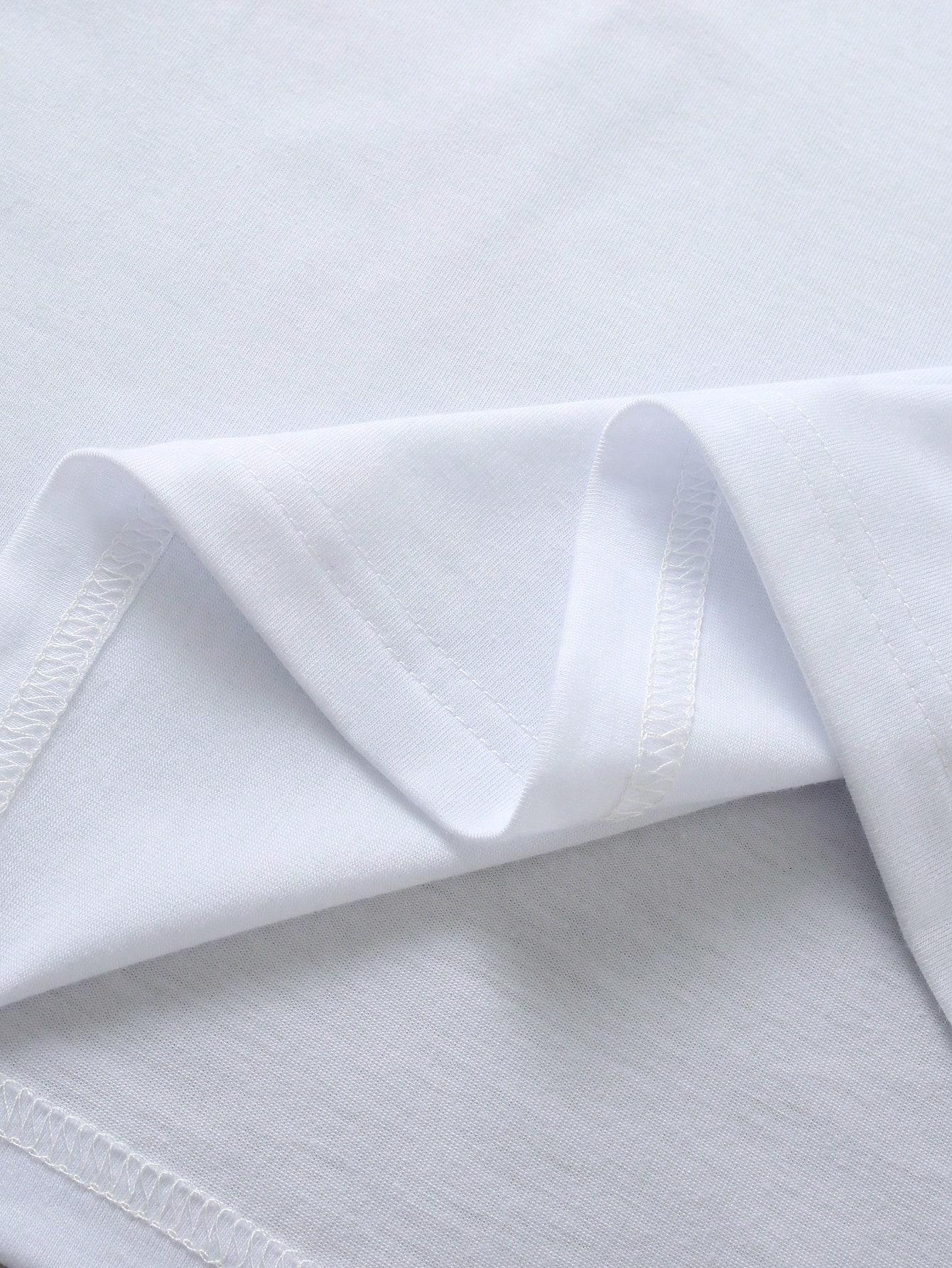 BIAŁY T-SHIRT CASUAL 