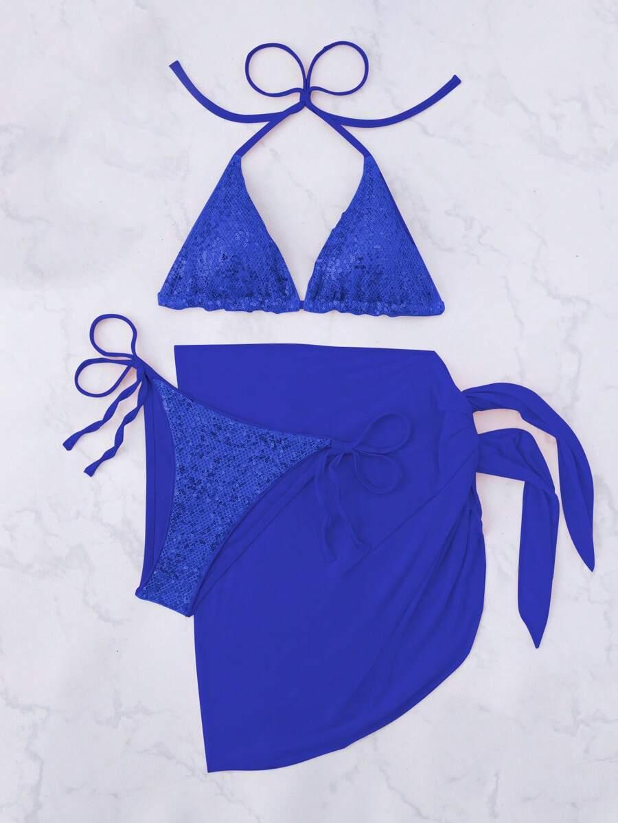 NIEBIESKA GÓRA OD BIKINI cekiny