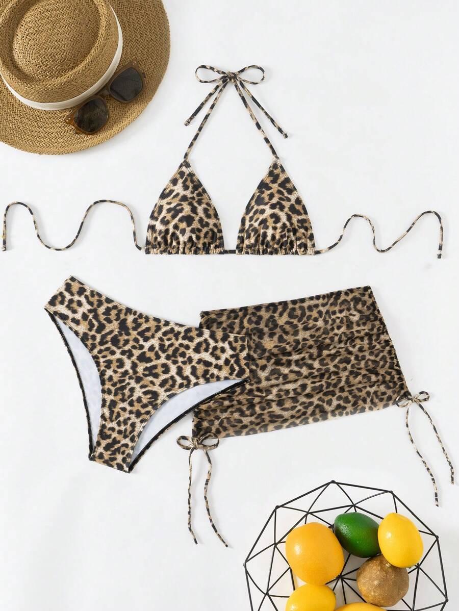 STRÓJ KĄPIELOWY ANIMAL PRINT SARONG KOMPLET