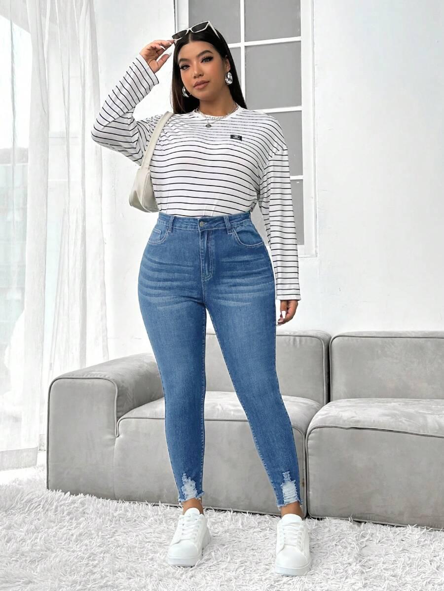 NIEBIESKIE SPODNIE JEANS RURKI