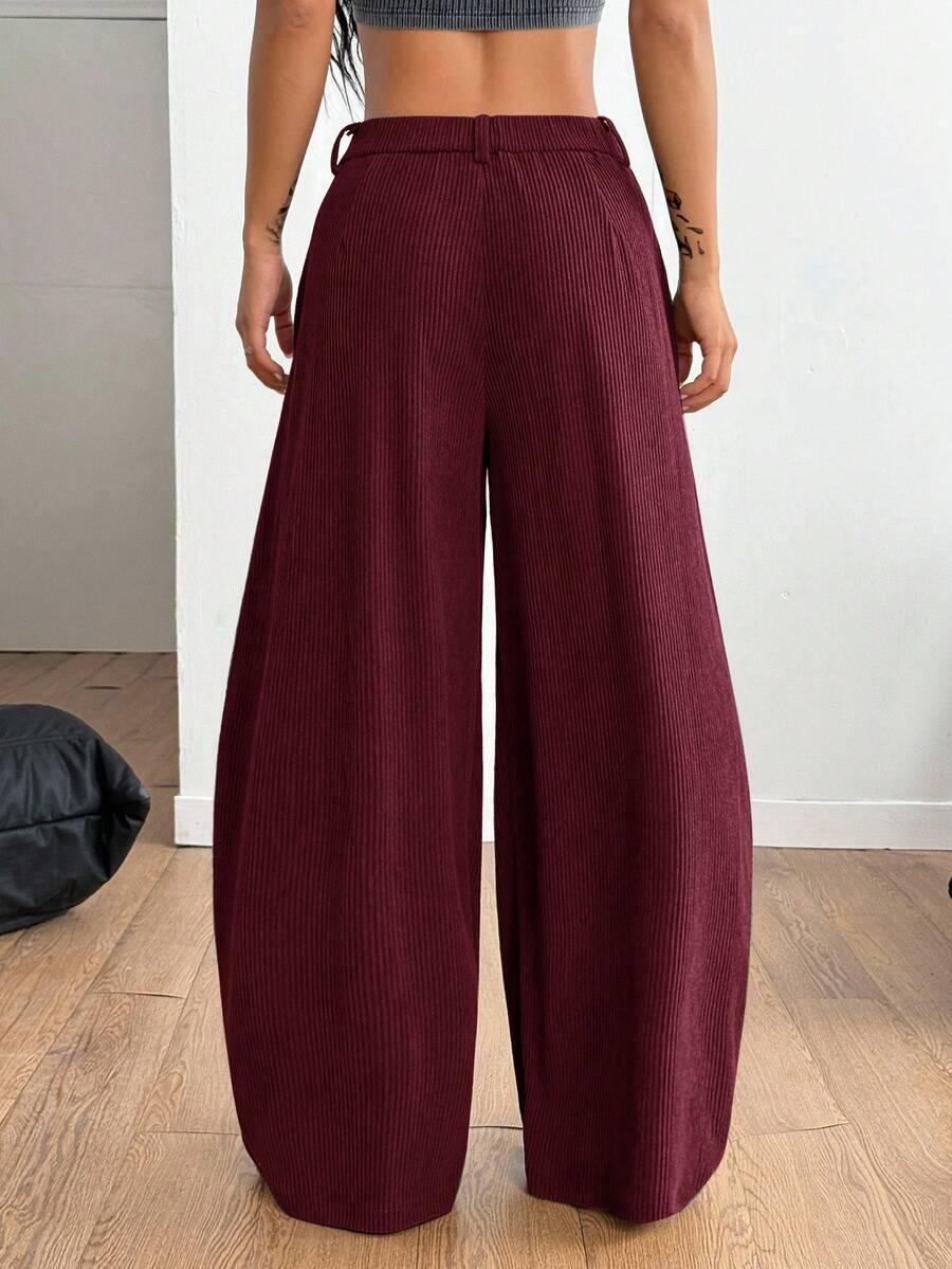 BORDOWE SPODNIE CASUAL OVERSIZE