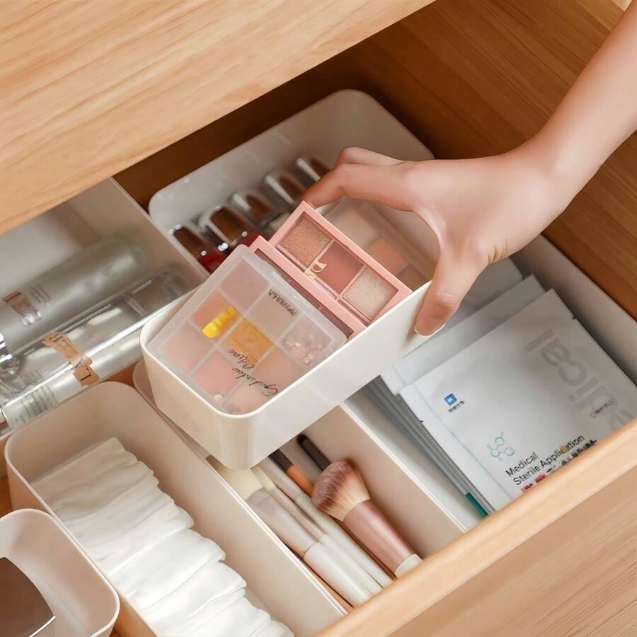 białe organizery do szuflady 4-pack