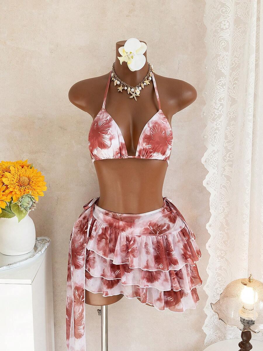 BIKINI DAMSKIE DWUCZĘŚCIOWE ZE SPÓDNICĄ