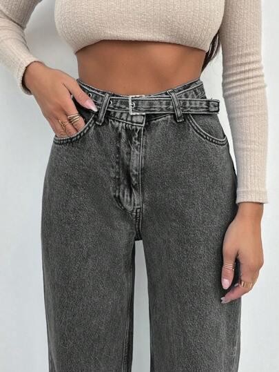 SZARE SPODNIE JEANS