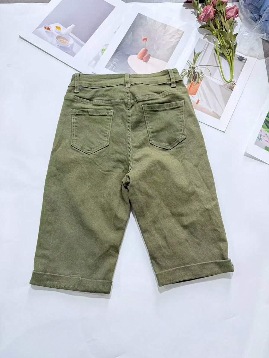 ZIELONE SPODENKI JEANS