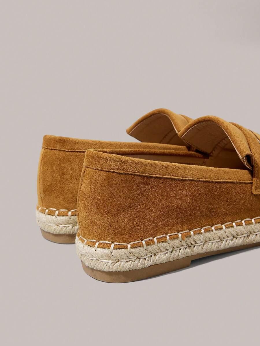 brązowe espadryle imitacja zamszu 