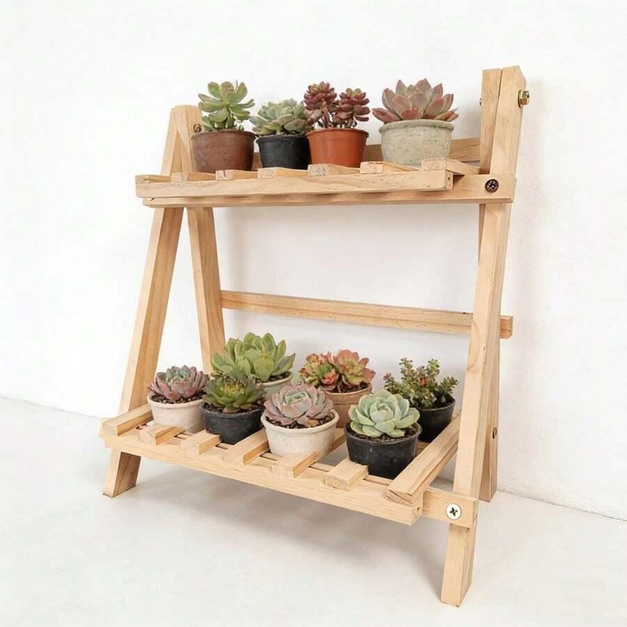 drewniany mini regał organizer na biurko