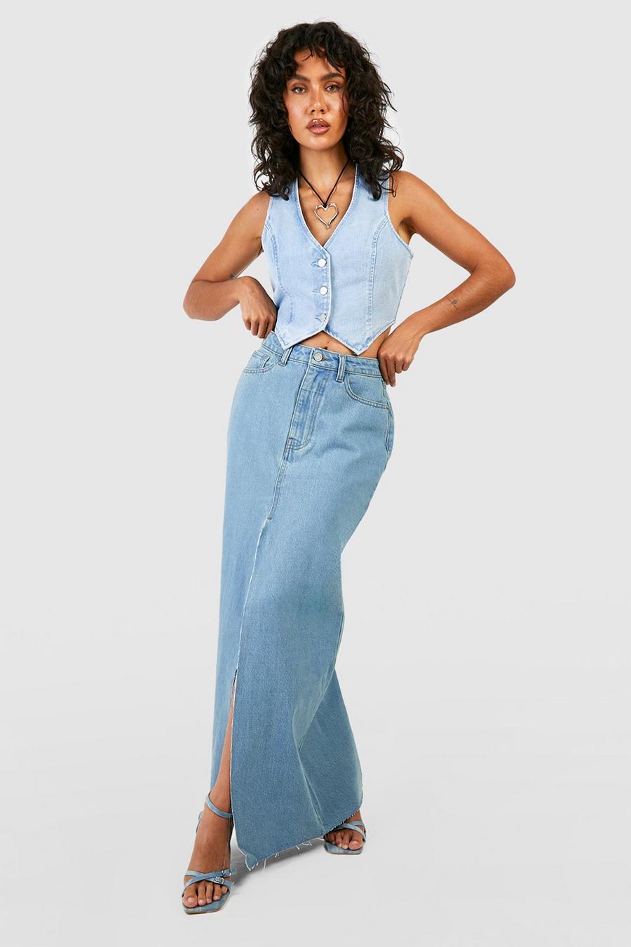 SPÓDNICA JEANSOWA MAXI
