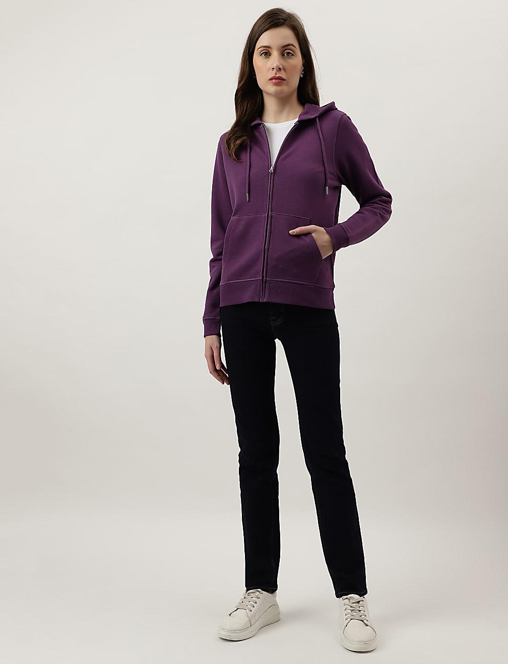 fioletowa bluza kaptur zamek T41-2477K-XE