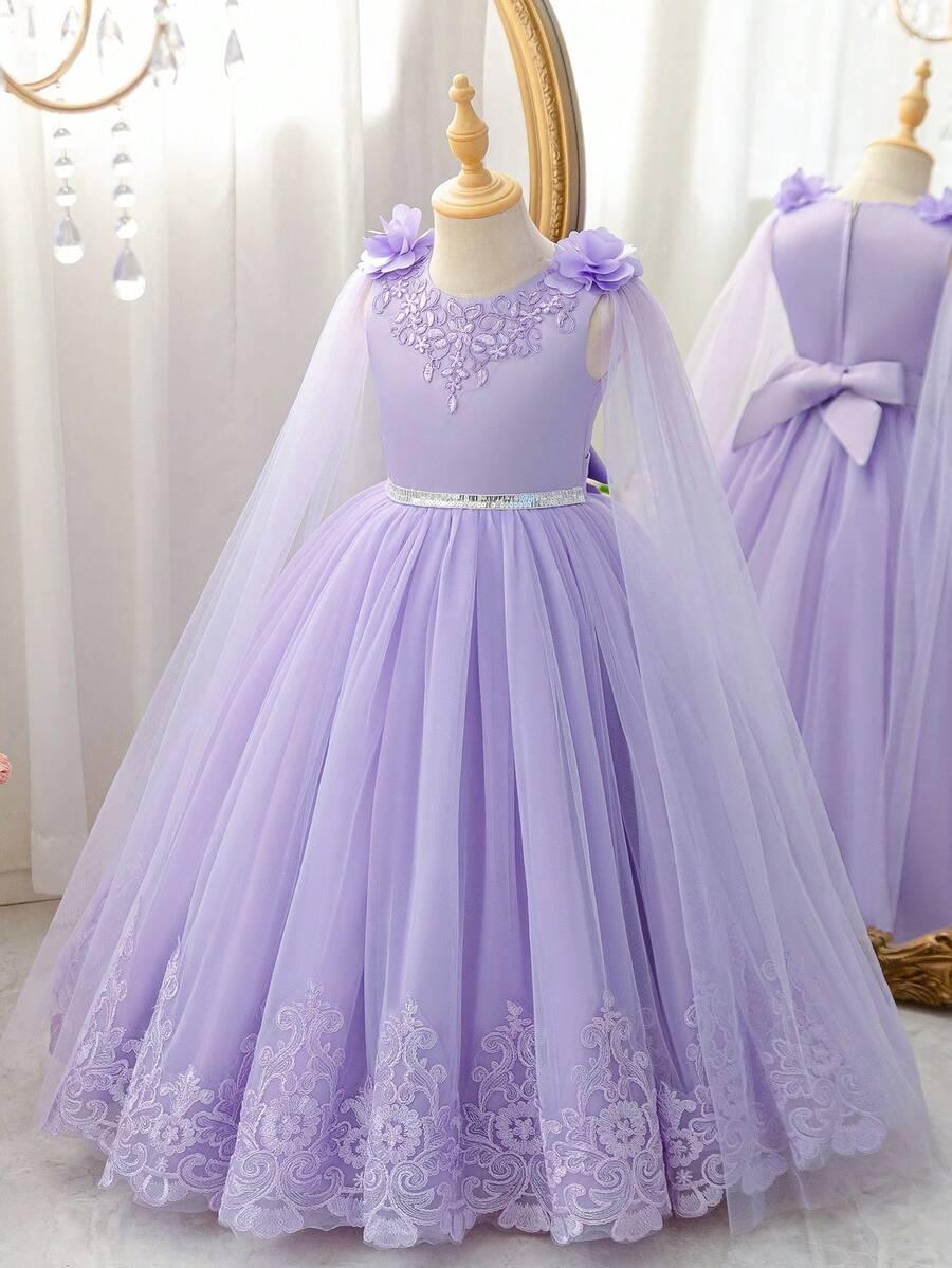 FIOLETOWA MAXI SUKIENKA TIUL HAFT