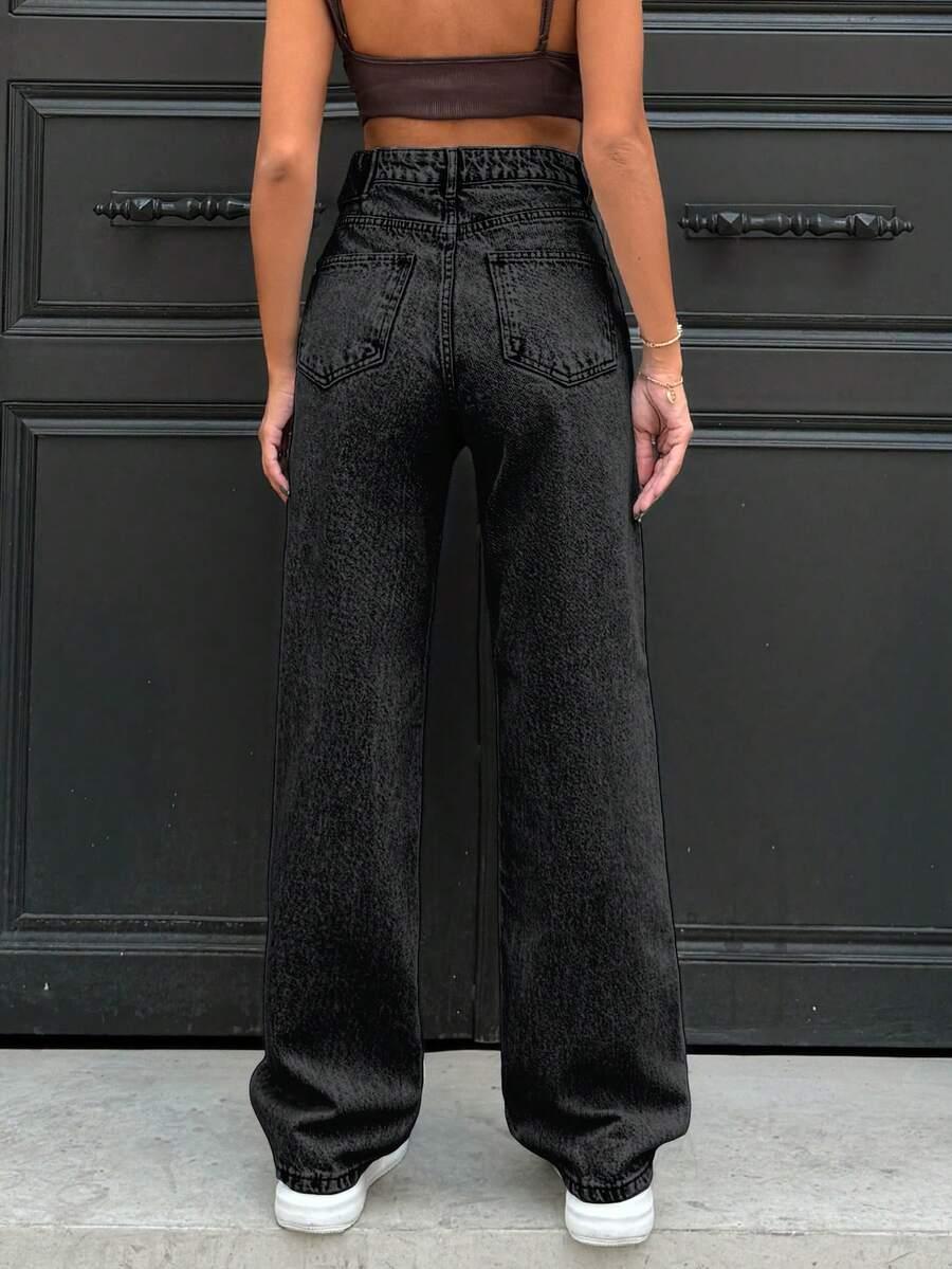 CZARNE SPODNIE JEANS