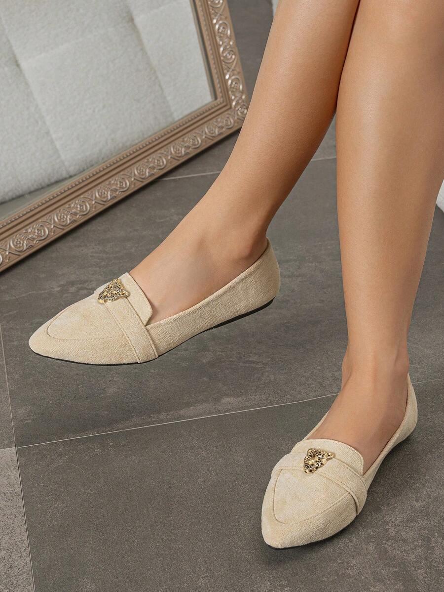 BEŻOWE MOKASYNY ZDOBIENIE
