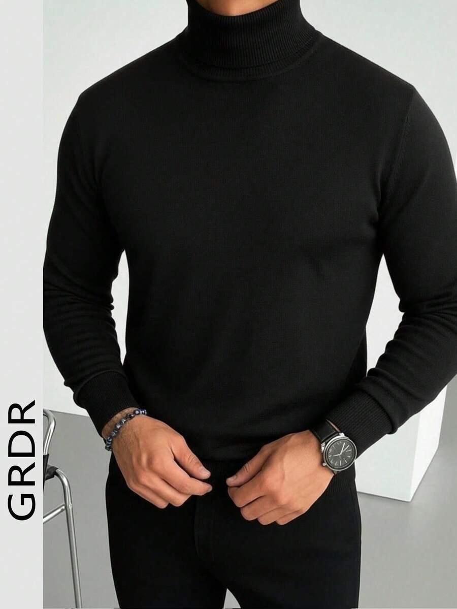 czarny sweter golf