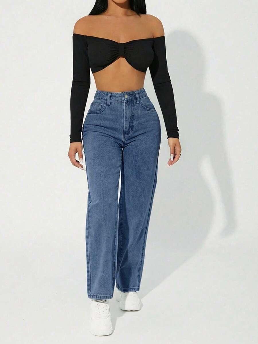 NIEBIESKIE SPODNIE JEANS