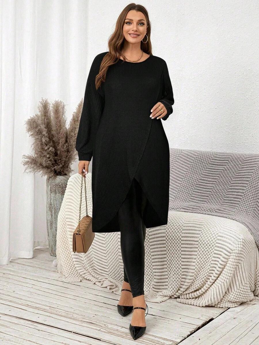 CZARNY SWETER DZIANINA