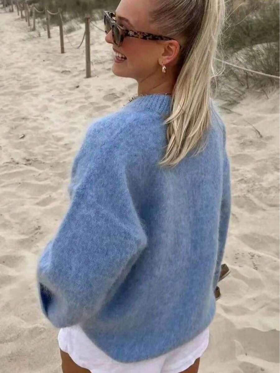 BŁĘKITNY SWETER DŁUGI RĘKAW