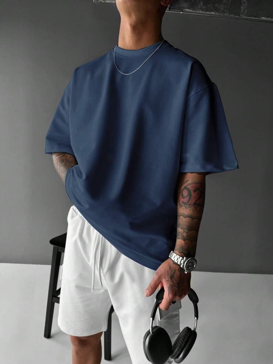 niebieski t-shirt basic 