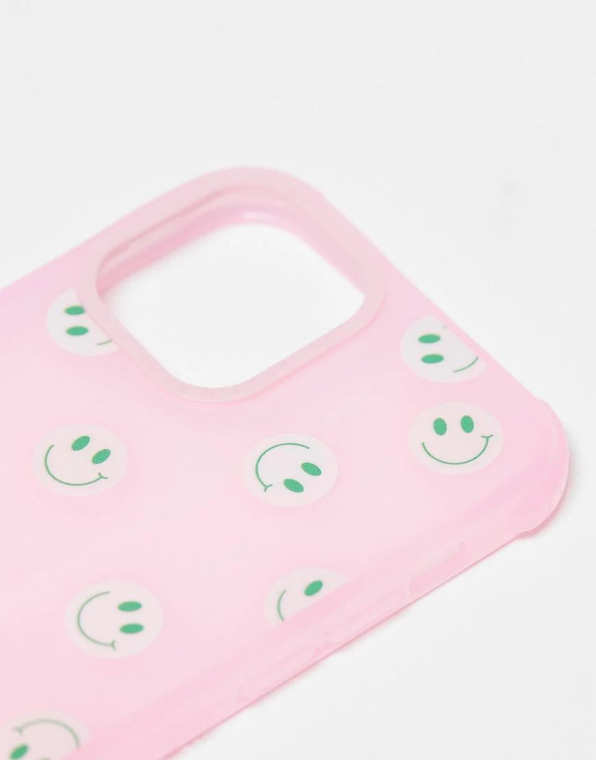różowe etui case iphone 12 uśmiech smile