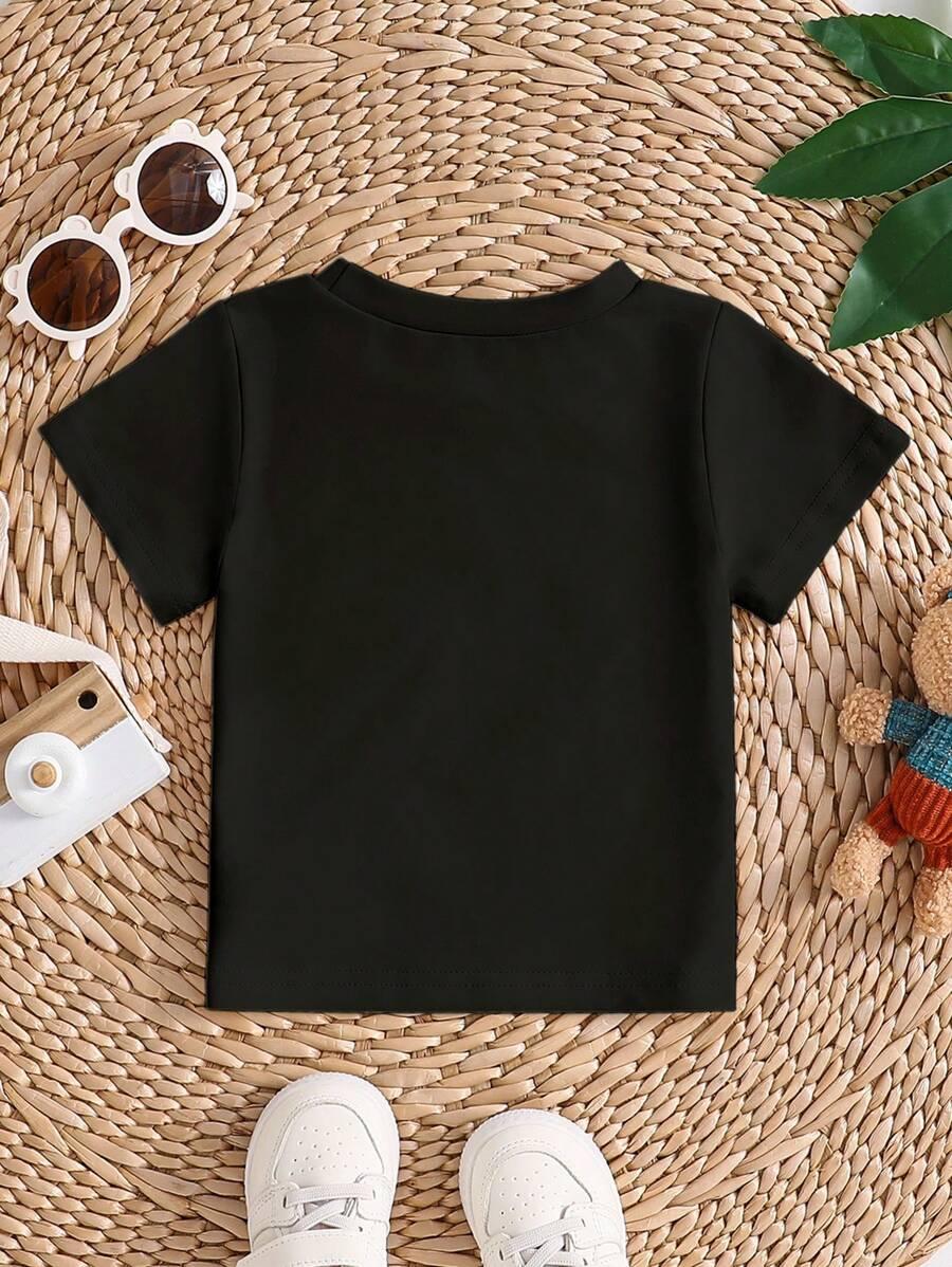 czarny t-shirt nadruk