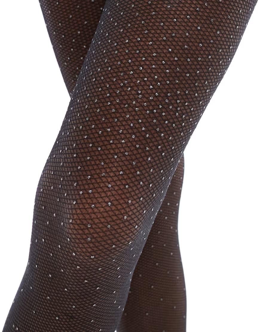 czarne rajstopy zdobienie 