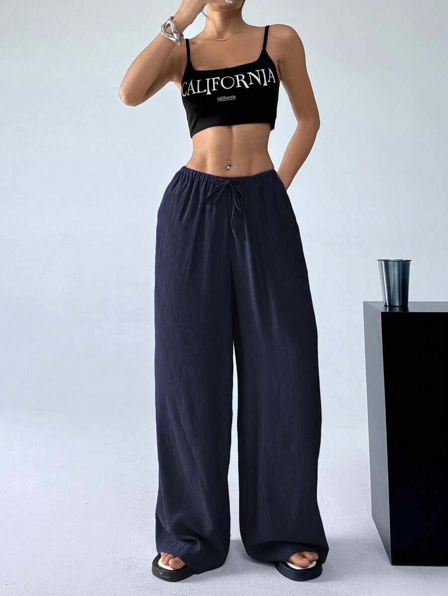 GRANATOWE SPODNIE CASUAL