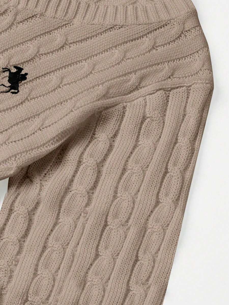 BEŻOWY SWETER V-NECK