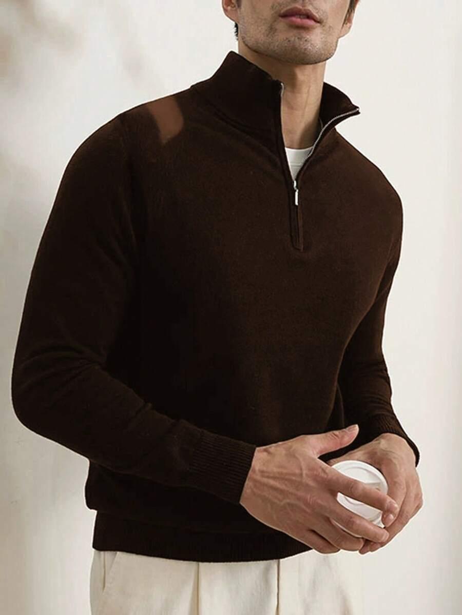 BRĄZOWY SWETER ZAMEK