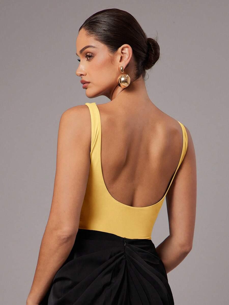 DAMSKIE JEDNOKOLOROWE MINIMALISTYCZNE BODY