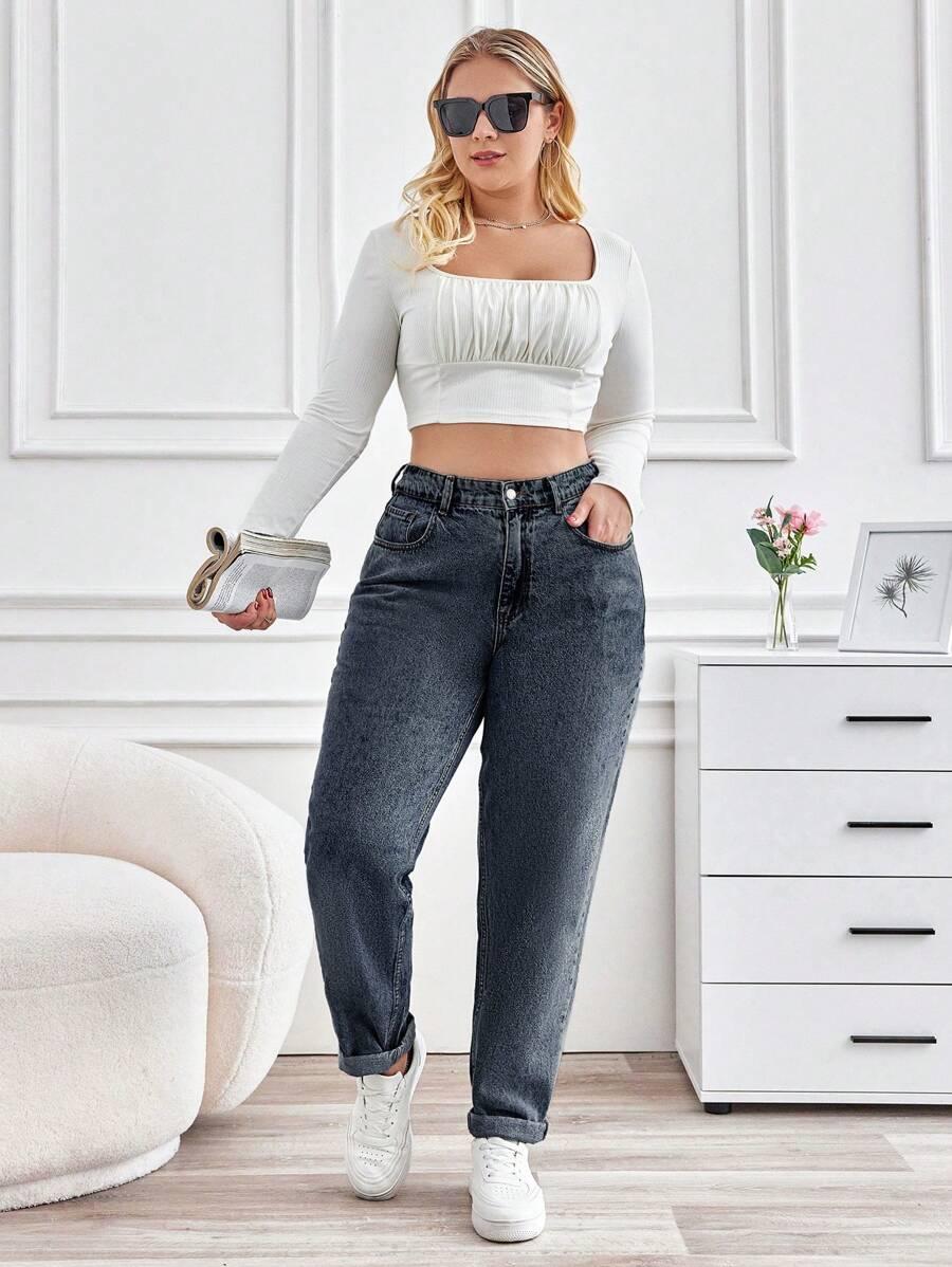 CZARNE SPODNIE JEANS