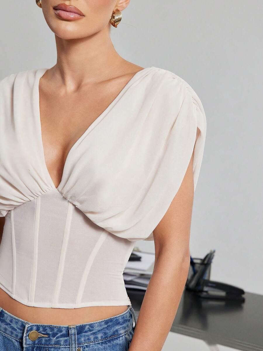 BLUZKA V-NECK ZIP