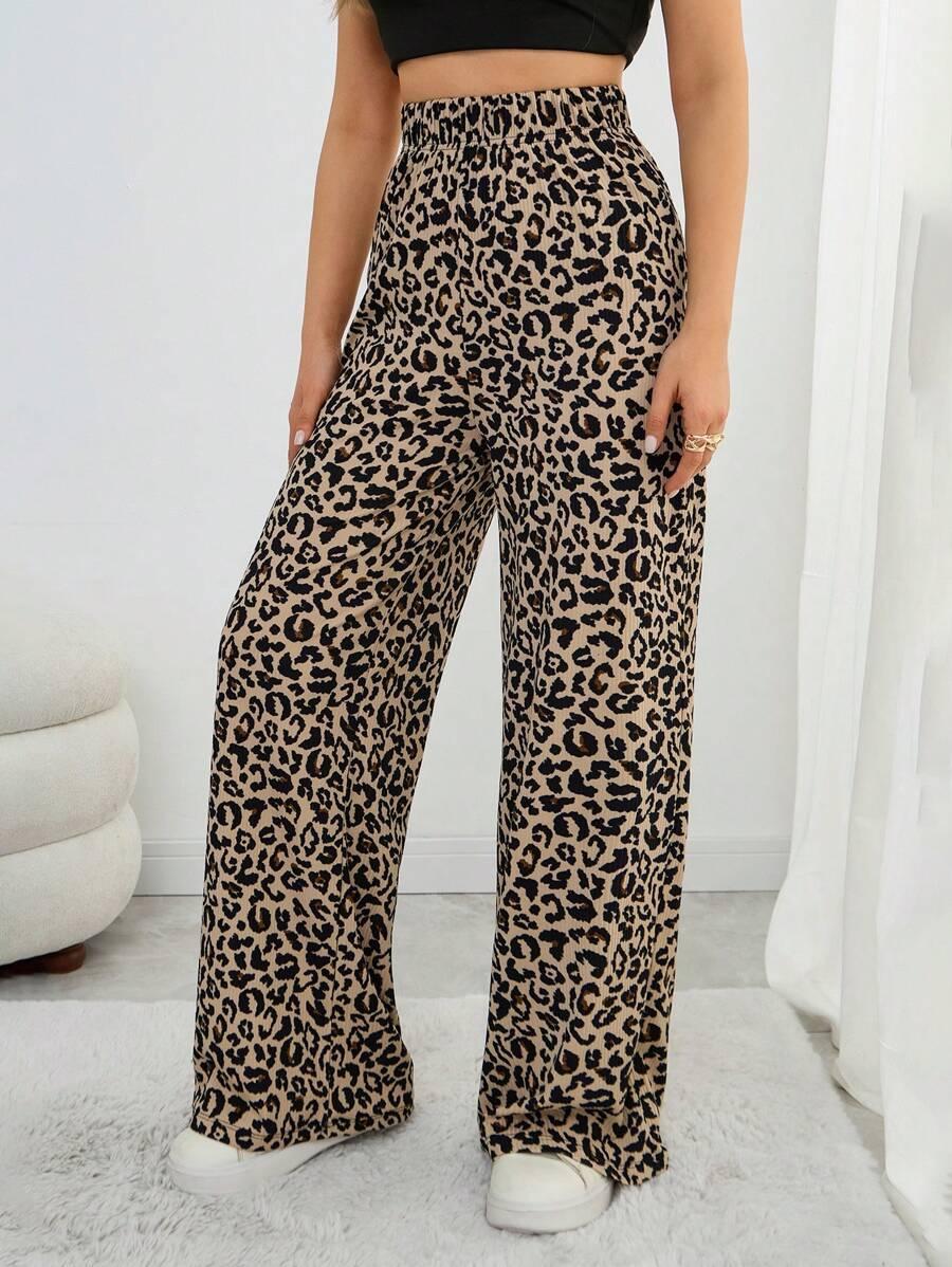 spodnie casual animal print