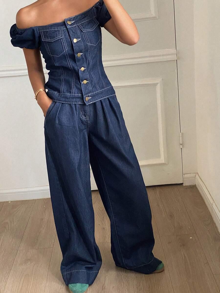 NIEBIESKI TOP JEANS 