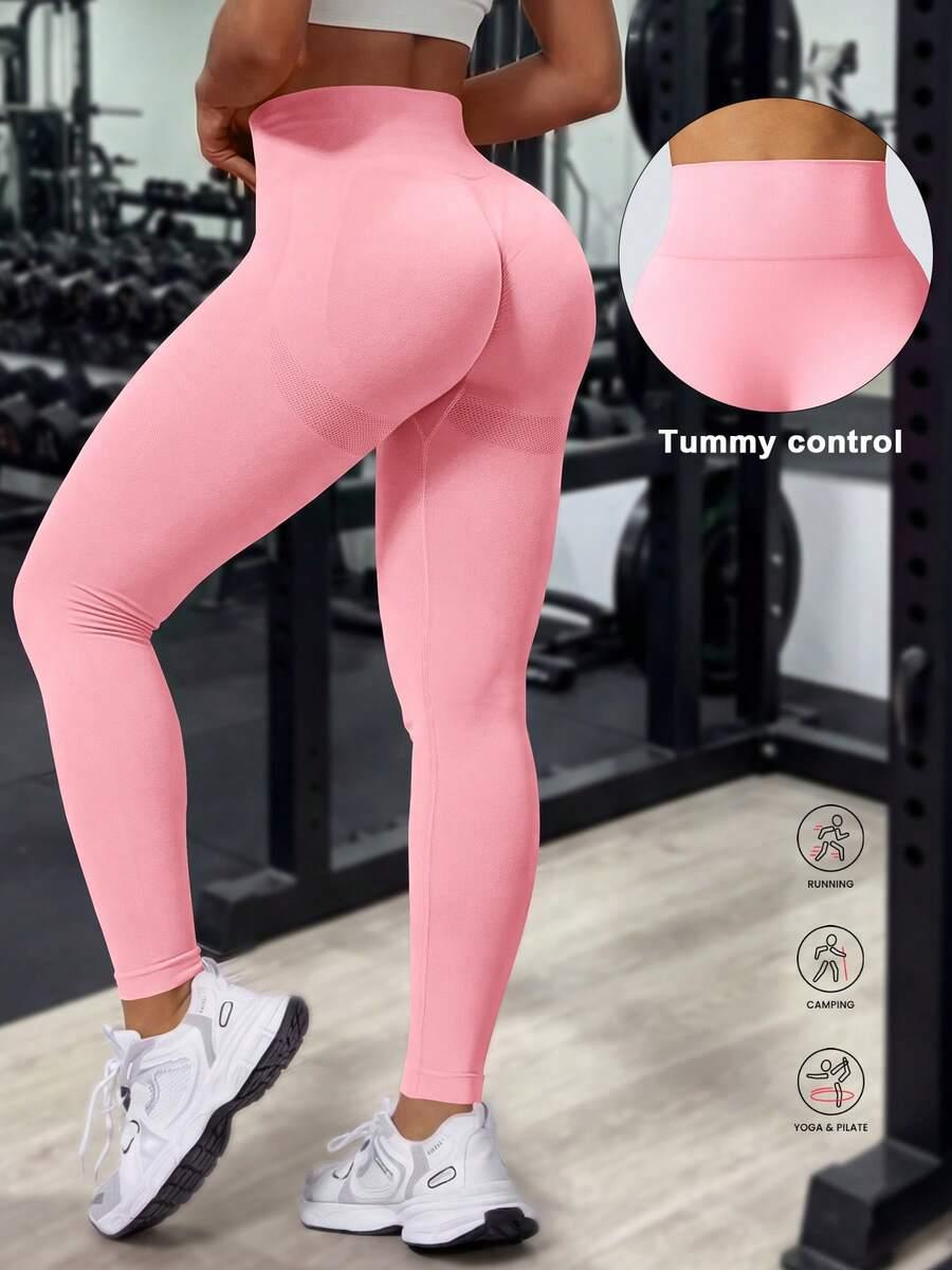 RÓŻOWE LEGGINSY WYSOKI STAN