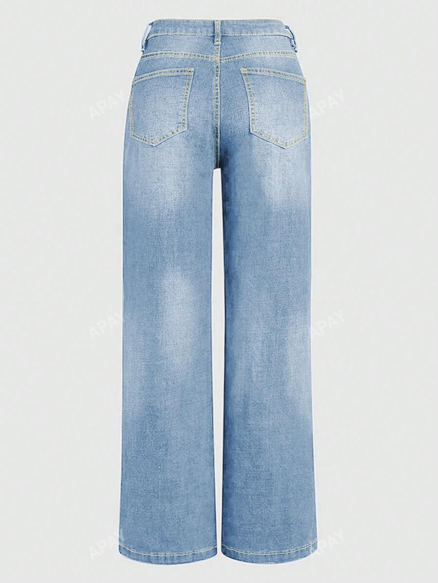 NIEBIESKIE PROSTE SPODNIE JEANS