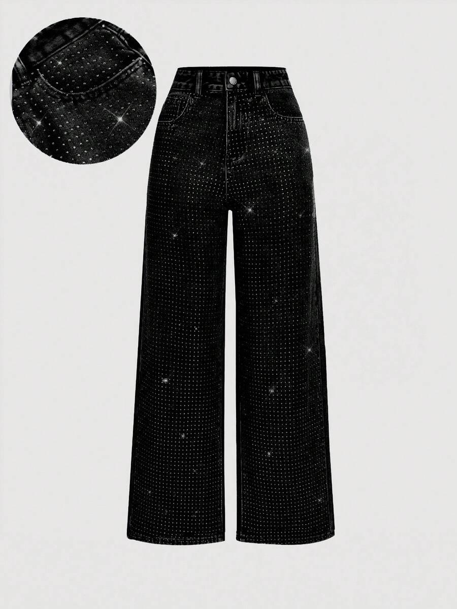 CZARNE SPODNIE JEANS