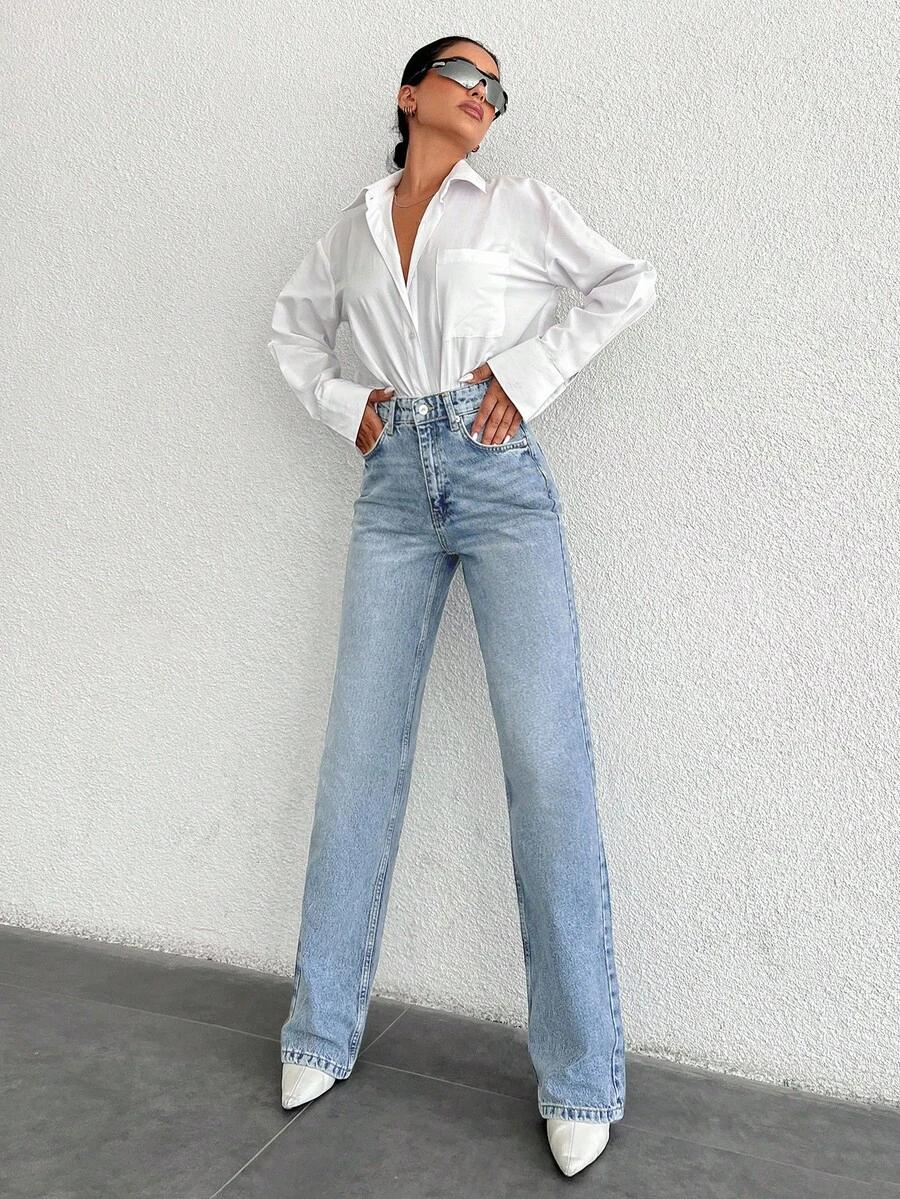 NIEBIESKIE SPODNIE JEANS