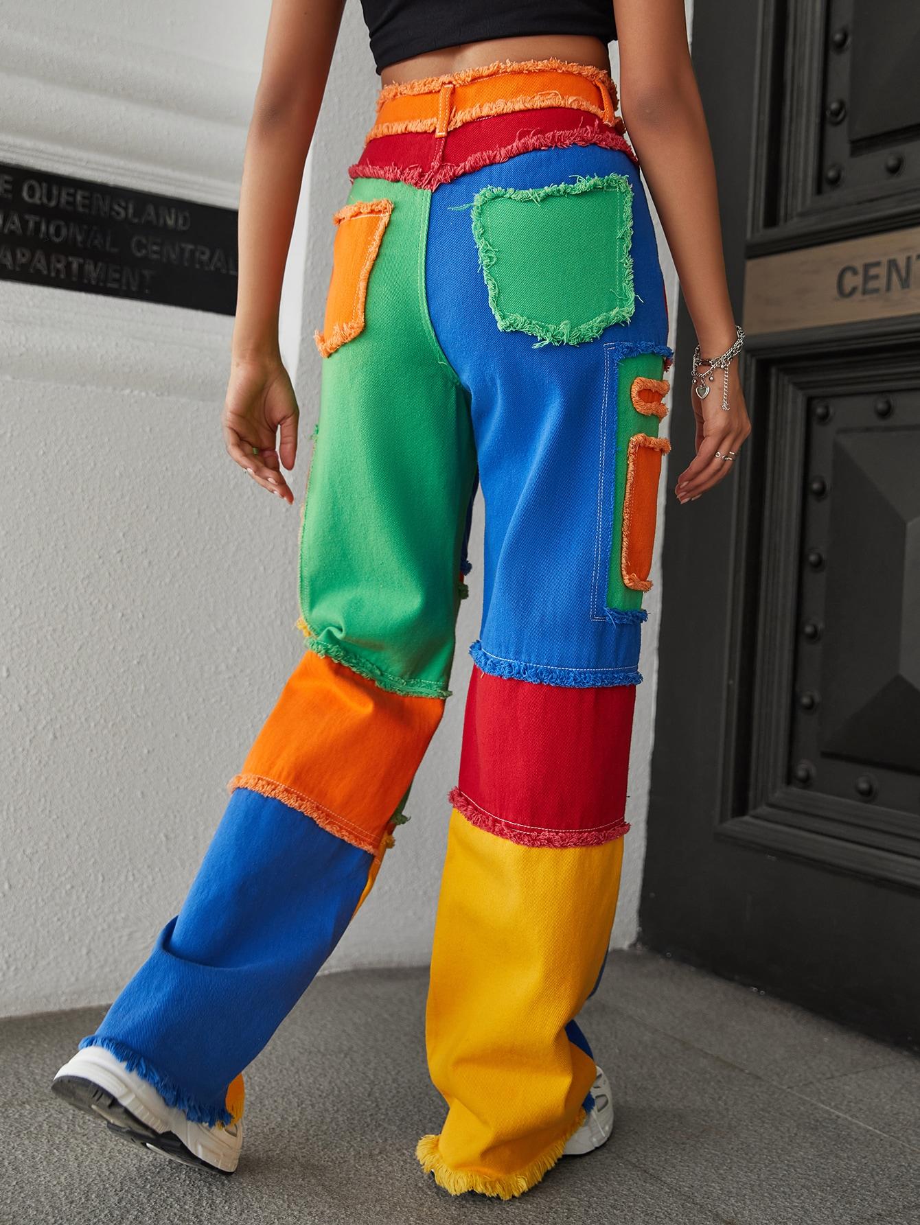 SPODNIE JEANS KONTRAST 