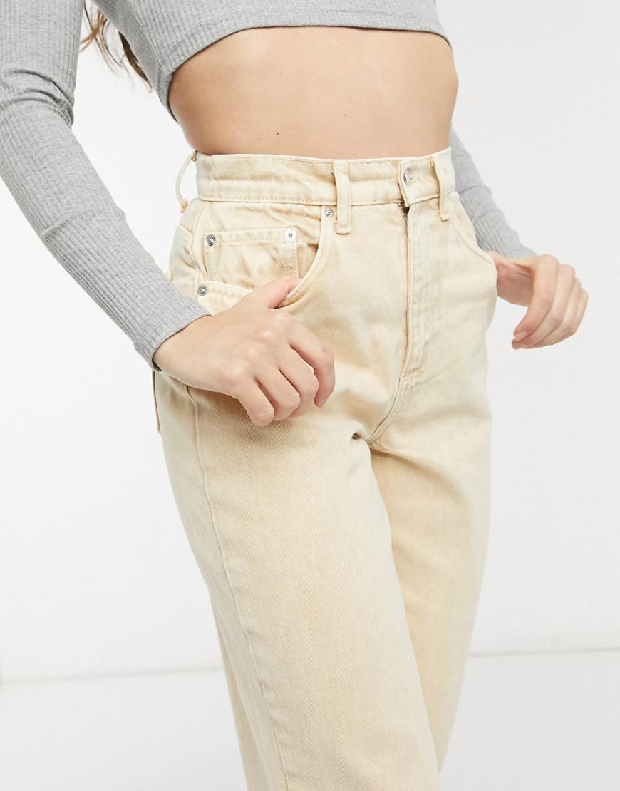 BEŻOWE SPODNIE JEANS 