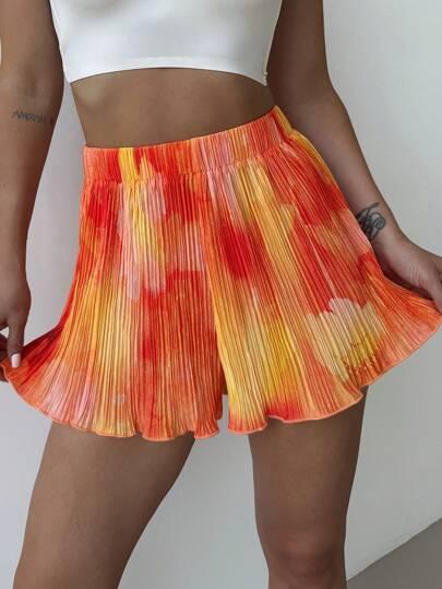 plisowane spodenki tie dye